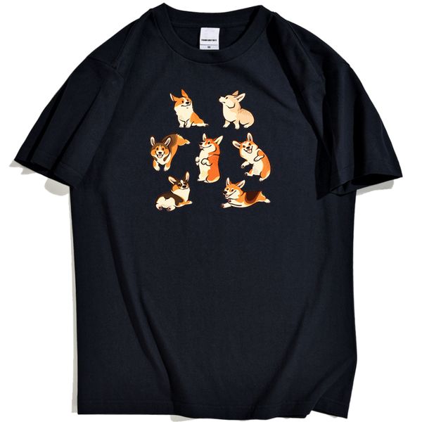 

clever lovely dog male t shirts funny animal pattern dress clothes tee shirt for men's korean retro crew neck t-shirt men