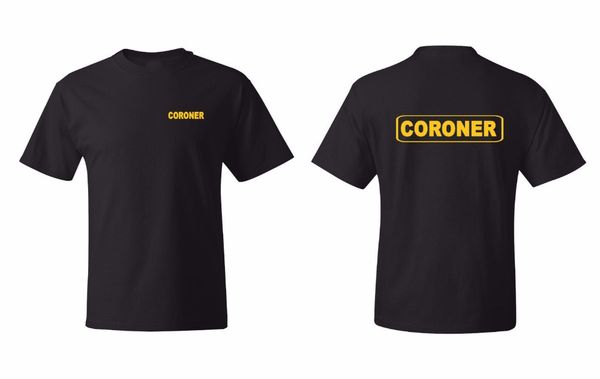 

summer t shirt o-neck fashion casual coroner official investigator law enforcement double-sided men's tee shirt