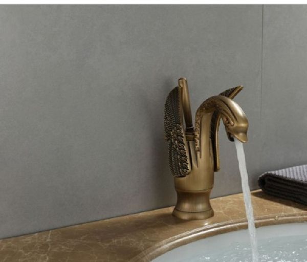 

2020 european style antique faucet swan and cold washbasin faucet antique all copper gold faucet bsk 011