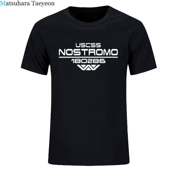 

2018 summer uscss nostromo print mens short sleeve t-shirt cotton alien weyland yutani fashion printing t shirt tee