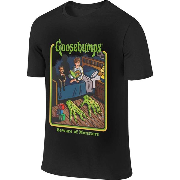 

btve goosebumps bedtime retro scary humor hiking black tee
