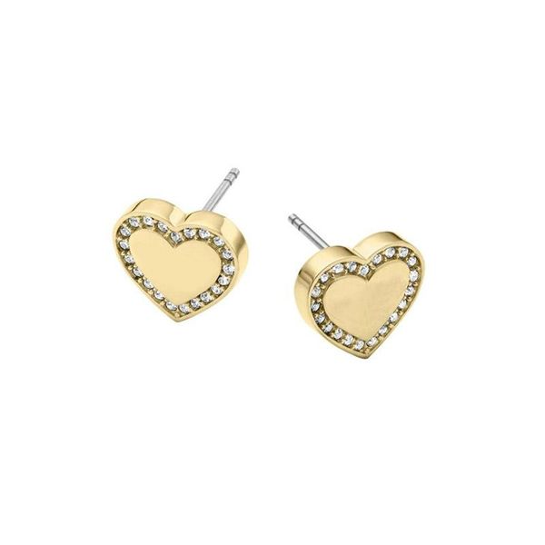 

fashion jewelry brand design earing heart silver gold rose gold stud new wholesale earrings, Golden;silver