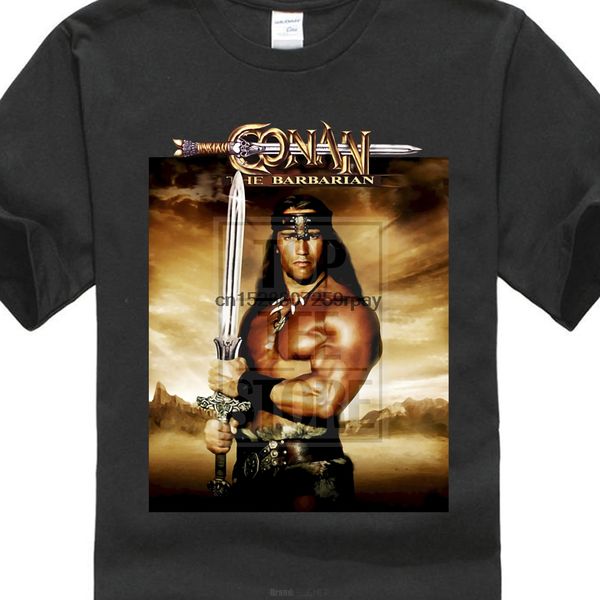 

conan the barbarian silk fabric arnold schwarzenegger movie t shirt us size fashion anime tshirt plus size