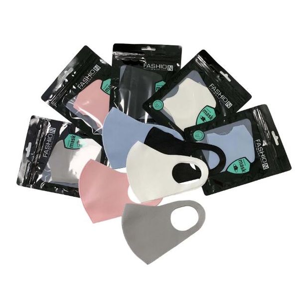 

ice silk cotton face mask individual black gift package anti dust pm2.5 respirator dustproof anti-bacterial reusable silk bags