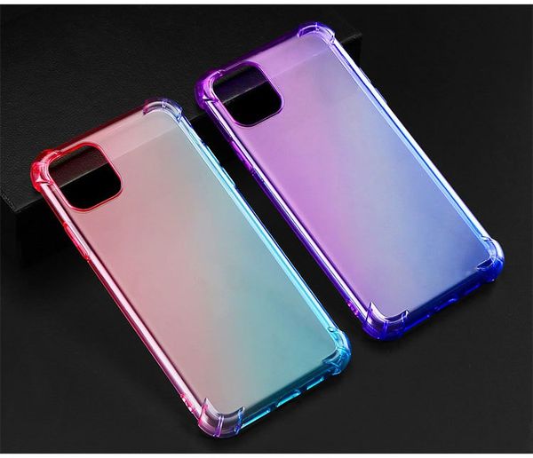 

clear gradient anti-knock tpu phone case for iphone 6 7 8 plus xr x xs max 11 pro cases cover reinforced corners shockproof
