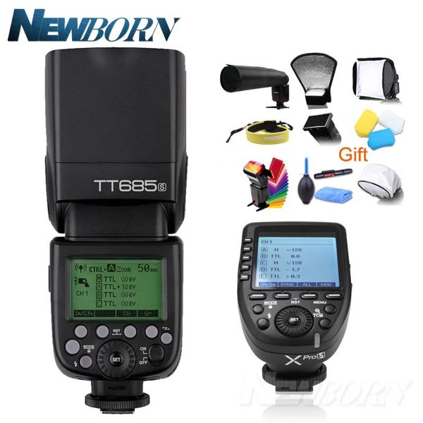 

godoxl685s camera flash 2.4g wireless hss 1/8000s gn60+xpro-s transmitter kit for a77ii, a7rii, a7r, a58, a99,etc