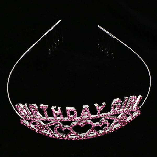 

stunning birthday girl tiara crystal rhinestone crown headwear jewelry, Silver