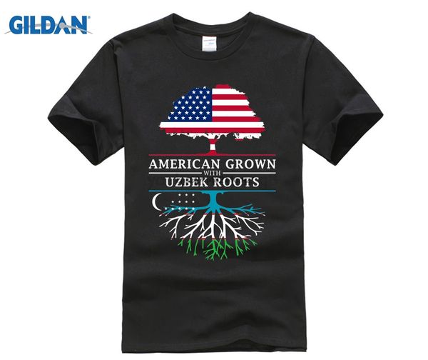 

roots shirt american grown with uzbek roots - uzbekistan design t-shirt