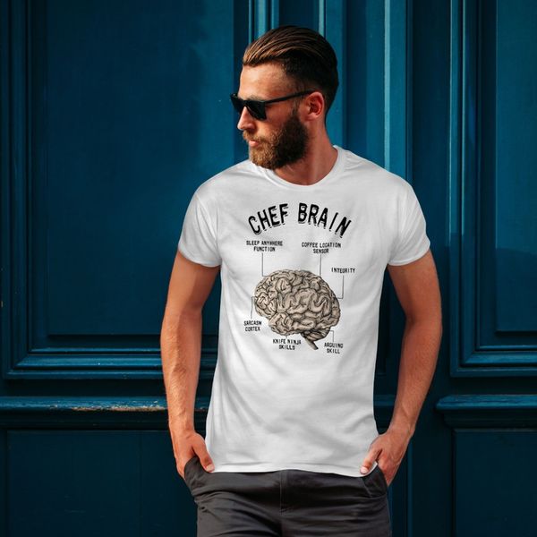 

chef brain mens t-shirt structure anatomy graphic 2020 new fashion brand clothing funny casual tee shirt