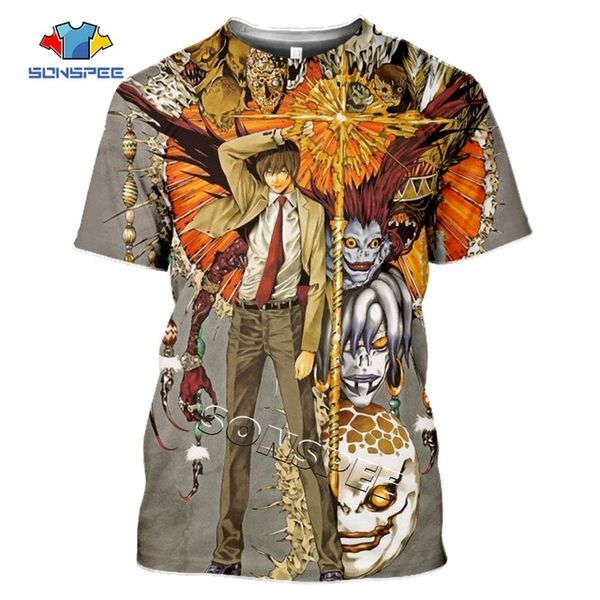 

3d horror anime death note angel and demon cross compression gym monster bible 3d print shirts oversized horror anime men clothing