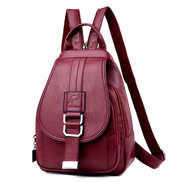 

manhan backpack women 2020 new fashion solid women backpack school bags for teenage girls soft pu leather female