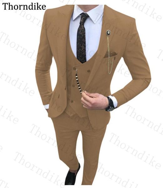 

Thorndike Mens Suits Groom Wear Tuxedos 3 Piece Wedding Suits Groomsmen Best Man Formal Business Suit For Men(Jacket+Pants+Vest)