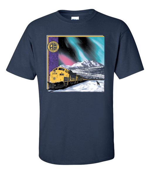 

alaska railroad в mt. маккинл аутентичная железная дорога футболка майк [21