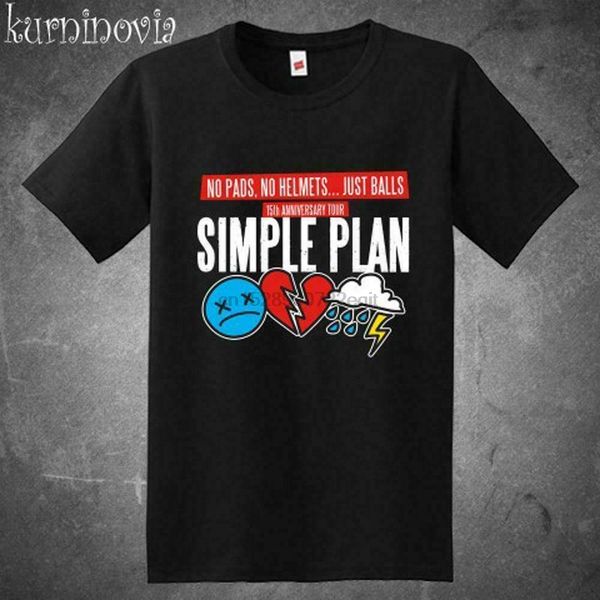 

new simple plan 15th anniversary tour 2020 logo black shirt usa size s-xxxl zm1