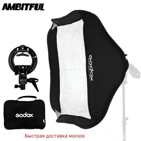 

godox ajustable speedlight flash softbox 80cm * 80cm / 31 * 31in s type bracket bowens mount kit for speedlite studio shooting