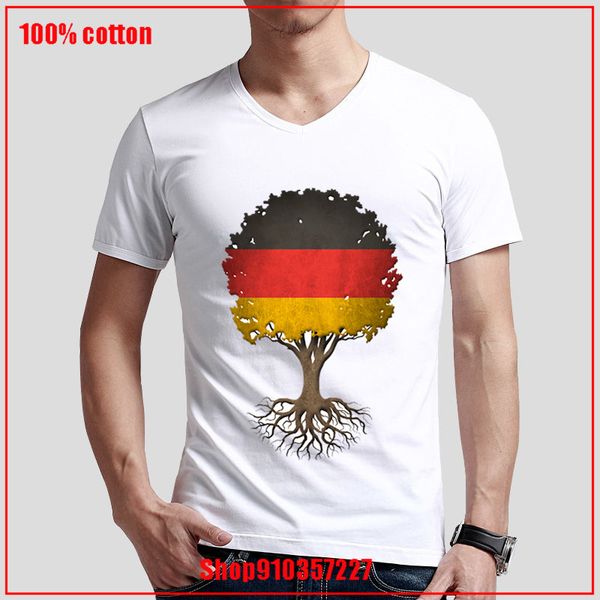 

tree of life with german flag short sleeve sports shirt breathable clothes v-neck team t-shirts charismatic guy arge size