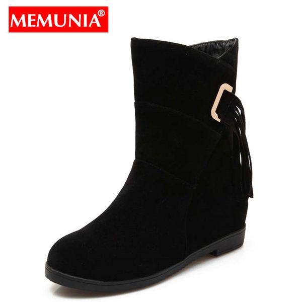 

memunia plus size 34-43 new women boots black red tassel autumn winter shoes ladies boots pu leather fashion ankle