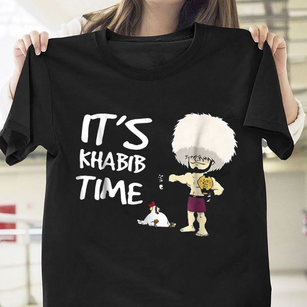 

it's khabib time khabib nurmagomedov t shirt black cotton men t-shirt cartoon t shirt men new fashion tshirt
