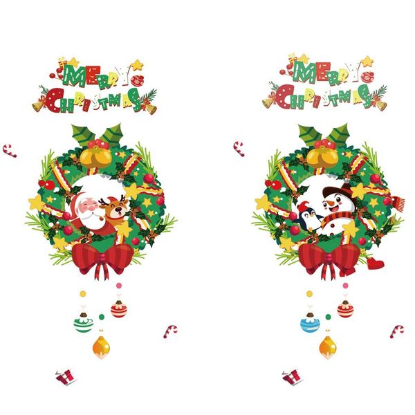 

stickers decoration santa window christmas electrosta claus mall christmas art shopping wreath glass stickers wallpaper window bbybad