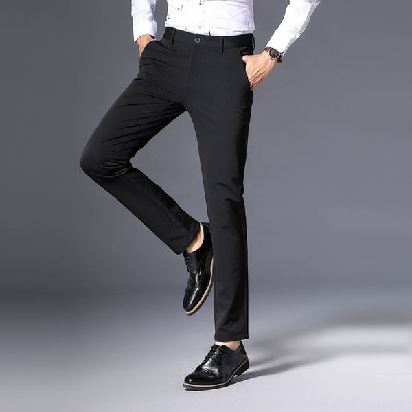

spring and summer new business casual stretch pants summer new men's fashion men's professional formal wear straight slim pants fa, Blue