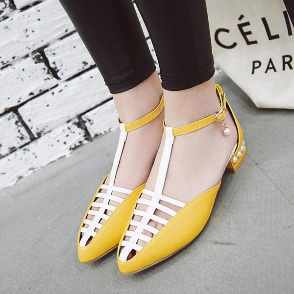 

women ladies shoes summer pointed toe lace up pearl hollowed out casual single shoes woman sandals sandalia feminina 2020, Black