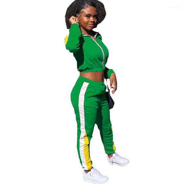 

филенчатые длинные брюки женщины из двух частей обмундирования женщин конструктора костюмов весна осень длинного рукав кардиган пальто, Gray