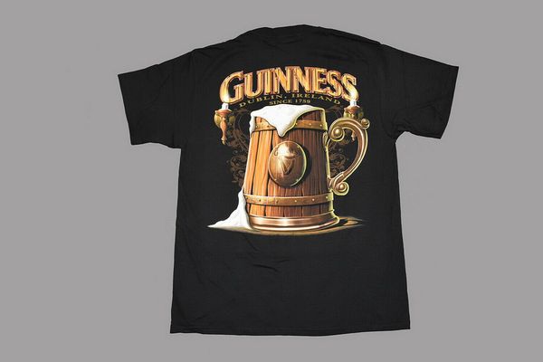 

guinness wood mug double sided dublin ireland 1759 black t-shirt new retro o neck tee shirt