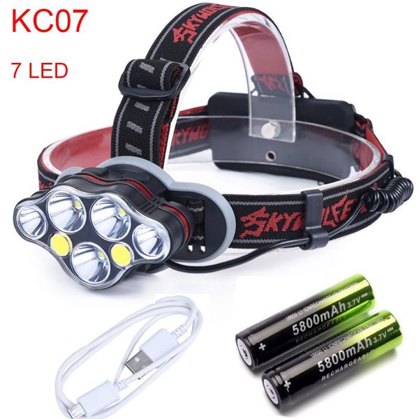 

headlamps 40000lm headlight t6+red cob led head lamp usb rechargeabl light 8 modes lantern lighting torch+18650 battery