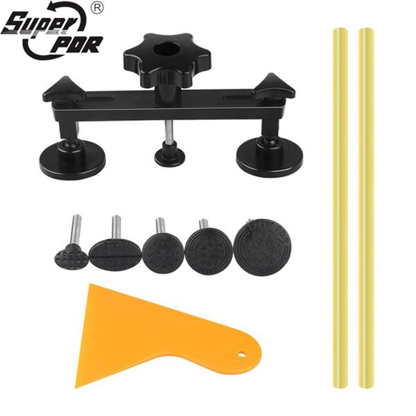 

super pdr tool kit for car dent pulling bridge paintless dent removal kit adhesive glue sticks lifter hand tool set