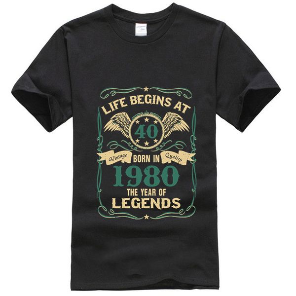 

men t shirt 40th birthday gift born in 1980 life tshirts women t shirt