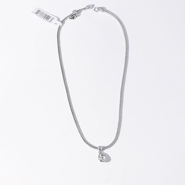 

non-mainstream design style drop drop linen flower color collar simple all-match short necklace drawable necklace, Silver