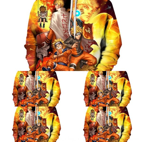 

2019 new search naruto pullover 3d printing large size men's long sleeve pullover sweater 3xnpe, Black