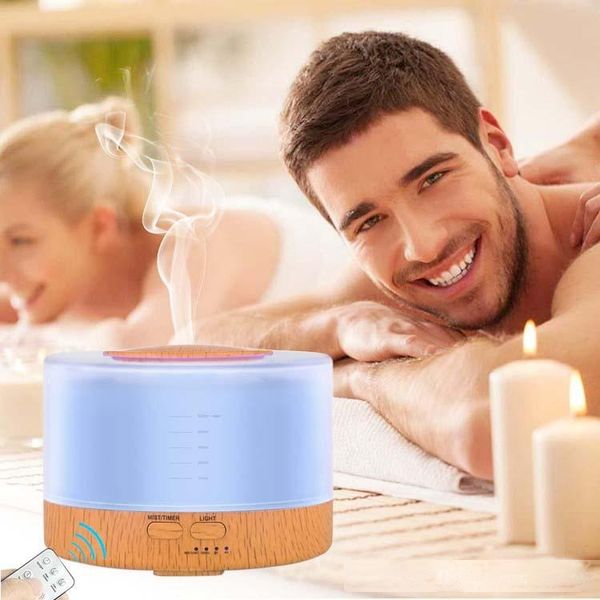 

500ml 7 colors led light aroma diffuser remote control essential oil diffuser ultrasonic air humidifier