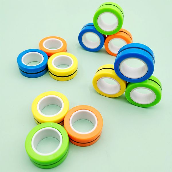 

magic finger gears magnetic rings anti-stress finger magnetic fidget toys ring finger game spinner anxiety relief kids decompression 01