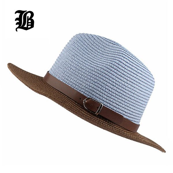 

wide brim hats [flb] cool2021 fashion women's foldable floppy summer beach straw sweet butterfly cap, Blue;gray