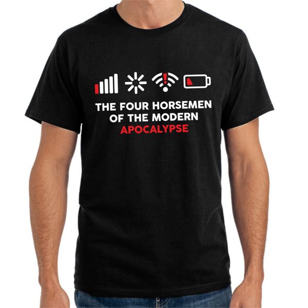 

the four horsemen of the modern apocalypse nerd geek gamer comedy fun t-shirt camisetas hombre cotton short sleeve t shirt