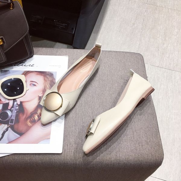 

2020 весна осень женщина квартиры обуви заостренной твердотопливной обуви мода work женщина ladies слип-on luxury размера высокого качества, Black