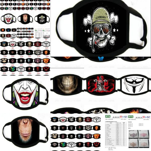

2021mask funny face red reusable cartoon print cubrebocas con visor ultraviolet proof wash bl5d