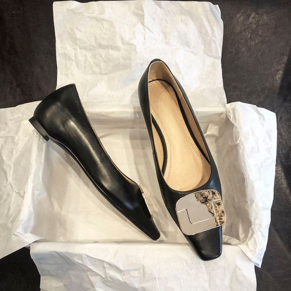 

natural genuine leather women heels metal decoration fashion casual high heels girls comfortable high heel shoes, Black