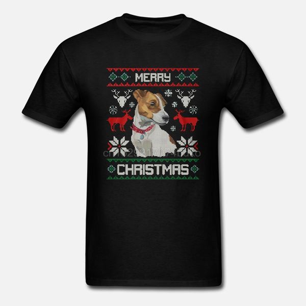 

men t shirt jack russell terrier christmas ugly sweater dog t-shirt gift women tshirt