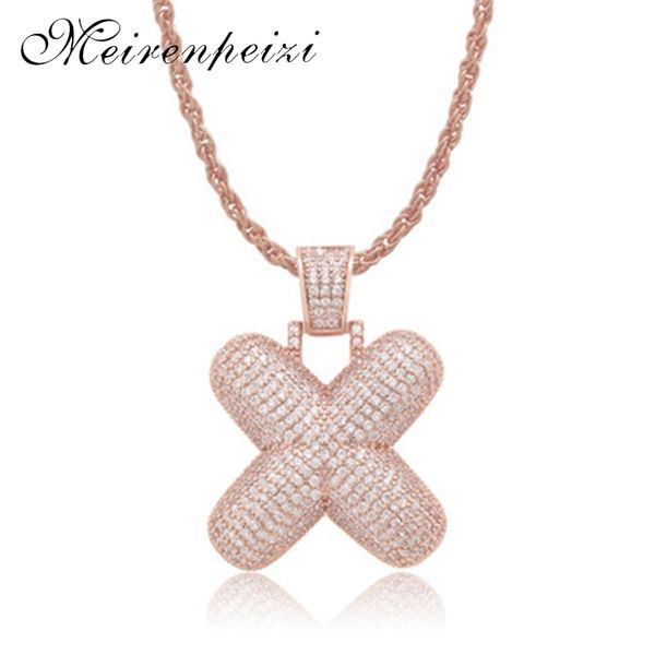 

pendant necklaces hip hop rose gold color 26 combined letter necklace with copper zircon elegant decoration, Silver