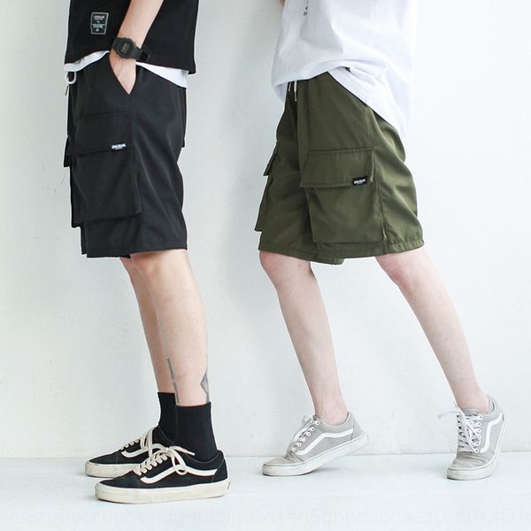 

2020 summer tooling men's and women's trendy three-dimensional pocket and shortscasual shorts straight loose shorts dwgjg, Blue