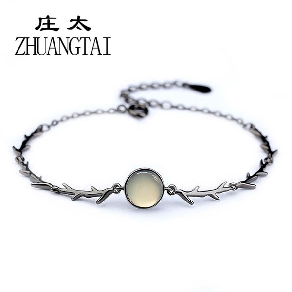 

zhuangtai friendship charms bracelets & bangles for women korean moonstone black personalized 2020 fashion jewelry pulseira, Golden;silver