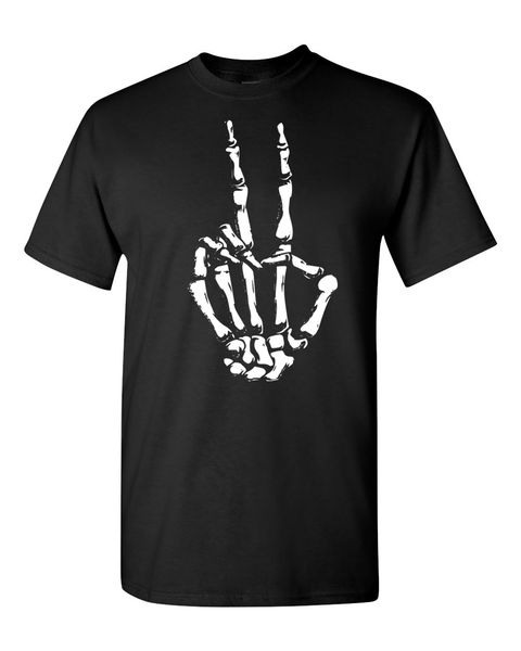 

brand new 2019 summer mens short skeleton peace sign halloween men's tee shirt cute t shirts