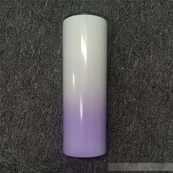 

20oz skinny tumbler color changing skinny cup stainless steel straight cup cylinder mugs with straw gradient tumblers a02
