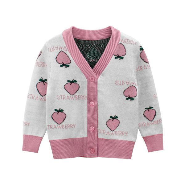 

lzh children knitting sweaters for girls cardigan coat kids strawberry coat for girls autumn winter sweaters keep warm clothing, Blue;gray