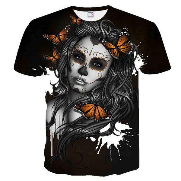 

mask unique 3d skull print peking opera halloween 3d print shirts kawaii oversized anime men clothing