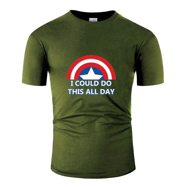 

funny casual america i could do this all day captain t-shirt men and women cool mens t shirts 100% cotton fitness tee