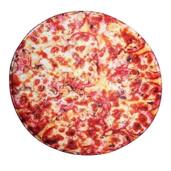 

funny pizza blanket winter warm comfort double-sided flannel wrap blanket perfectly round hamburger towels blankets #bl4