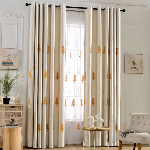 

cartoon curtain shading finished bedroom balcony bay window custom cotton linen fabric